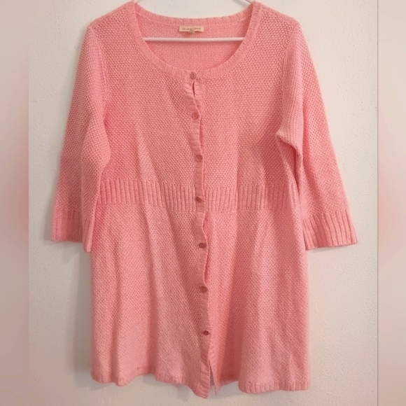 Eileen Fisher Women's Cardigan Sweater Peach size M 3/4 length sleeves - Picture 1 of 7